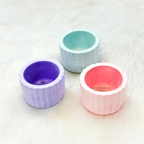 Ribbed Small Candle T-Light Jar H