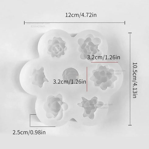 9 Cavity 3D Mix Flower Handmade Candle Mould