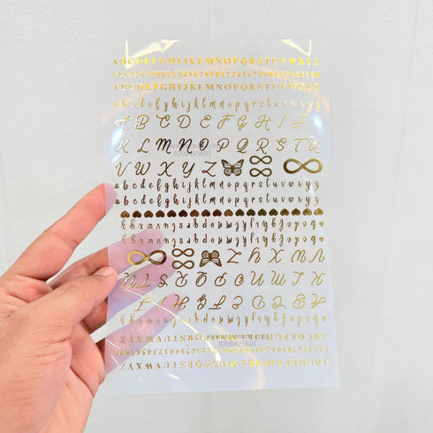 Alphabet Infinity Gold Insert Sheet - A5 Design B
