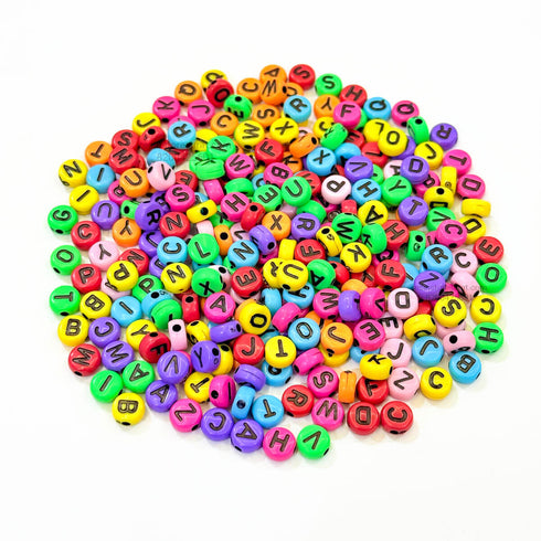 Alphabet Colorful Round Beads