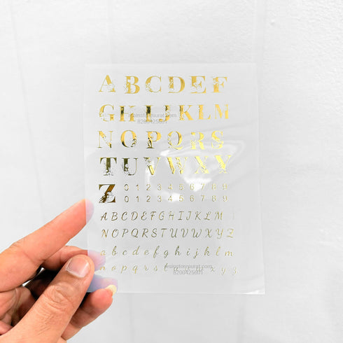 Alphabet Gold Insert Sheet - A6