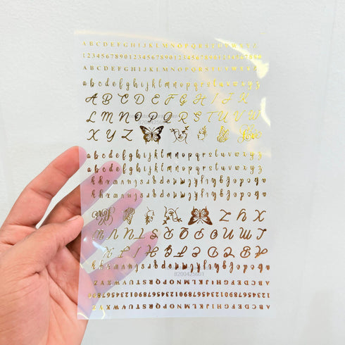 Alphabet Gold Insert Sheet - A5 Design C