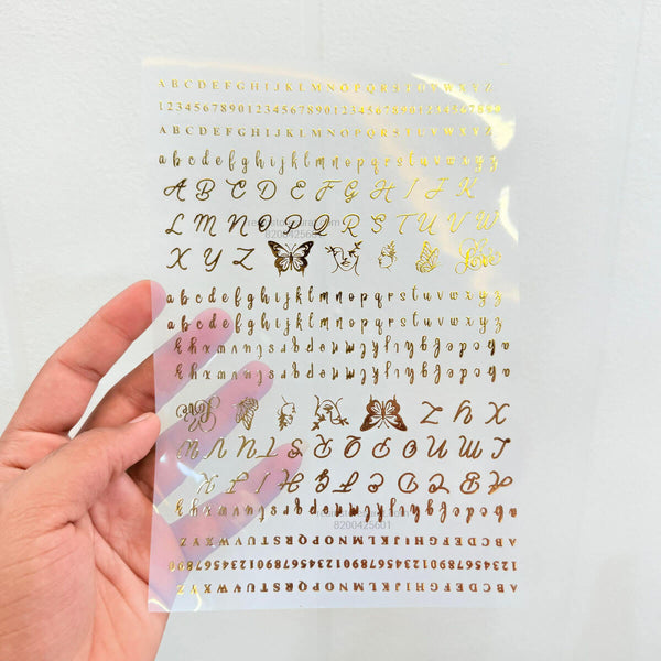 Alphabet Gold Insert Sheet - A5 Design C