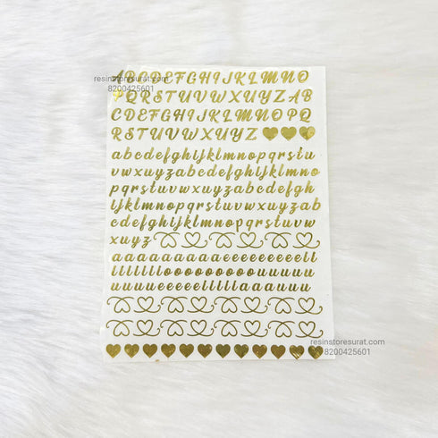 Abcd Gold Metal Sticker A6 Sheet