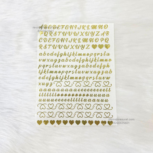 Abcd Gold Metal Sticker A6 Sheet