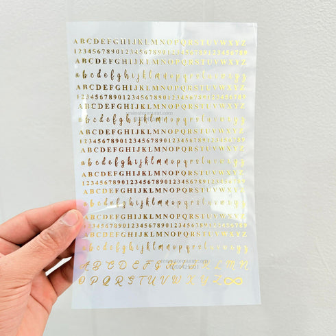 Alphabet Gold Insert Sheet - A5 Design A