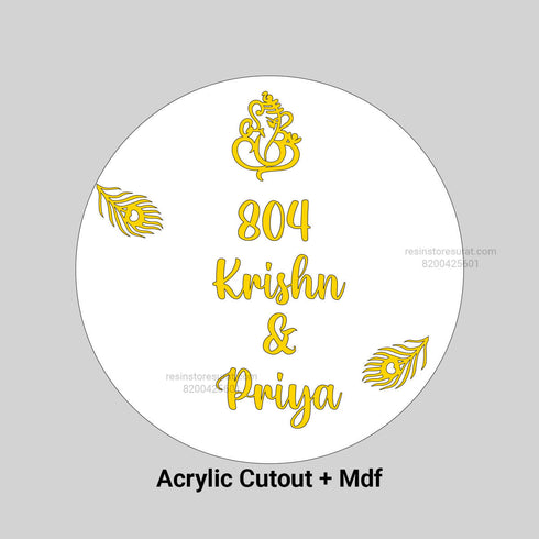 Custom Acrylic Cutout Name with god idol and feather