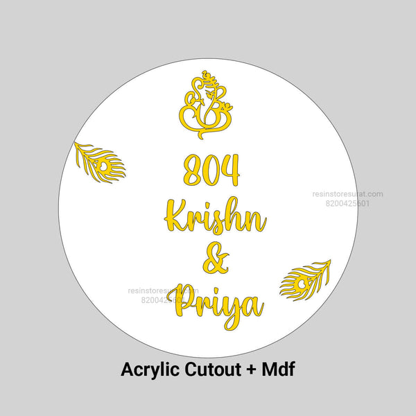 Custom Acrylic Cutout Name with god idol and feather