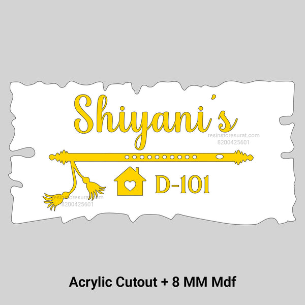 Acrylic Name Customized For Agate Rectangle Name Plate MDF - D