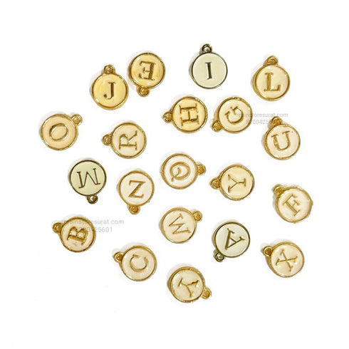 White Alphabet Charm
