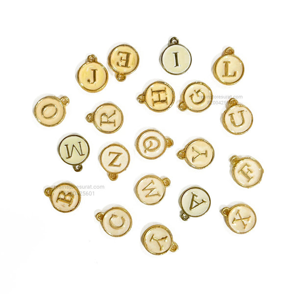 White Alphabet Charm