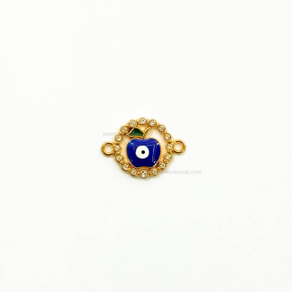 Apple evil eye diamond charm
