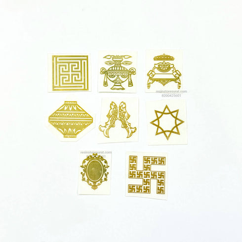 Ashtamangal Metal Sticker - 1 inch