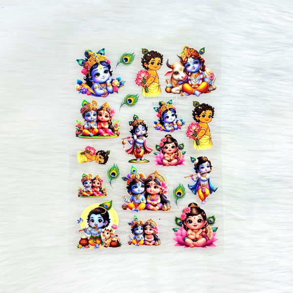 B Krishna 3D UV Sticker Sheet - A6