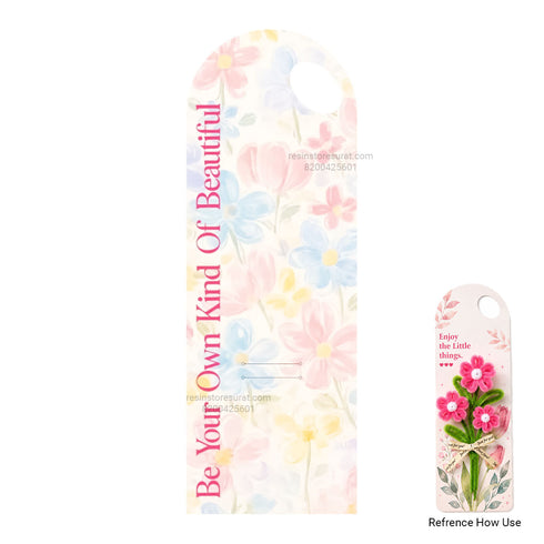 Be Your Own Kind of Beautiful Design Pastel Multicolor Floral Bouquet Flower Card with Handle - 006