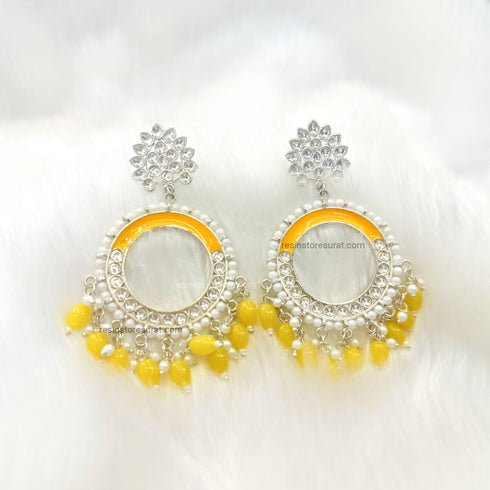 Yellow Multi Beads Jhumka