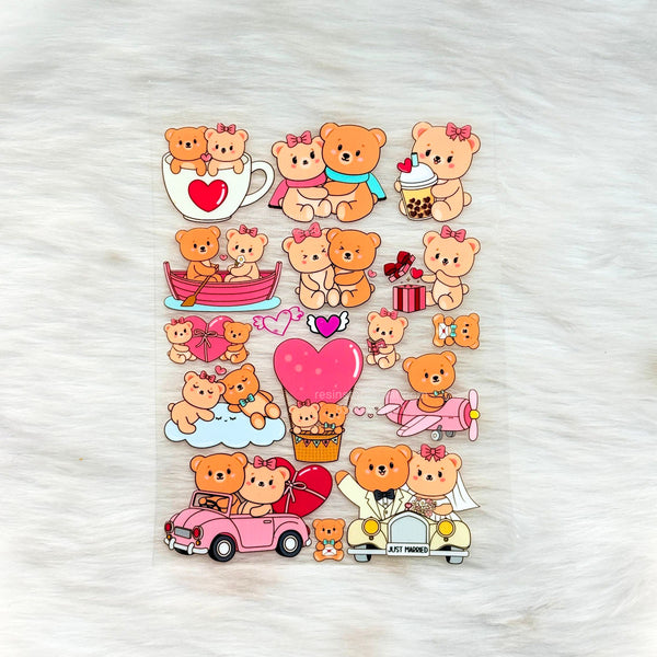 Bear 3D UV Sticker Sheet - A6