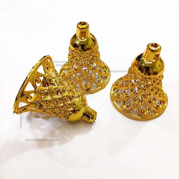 2 Pcs Golden Colored Plastic Bells for Crafts / Decoration / Festive Decor