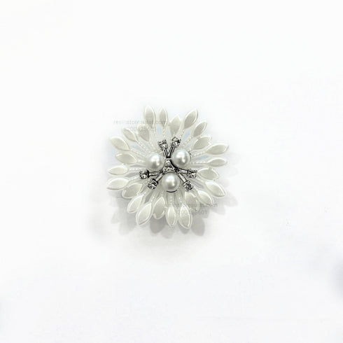 Silver Big Pearl Flower Bead