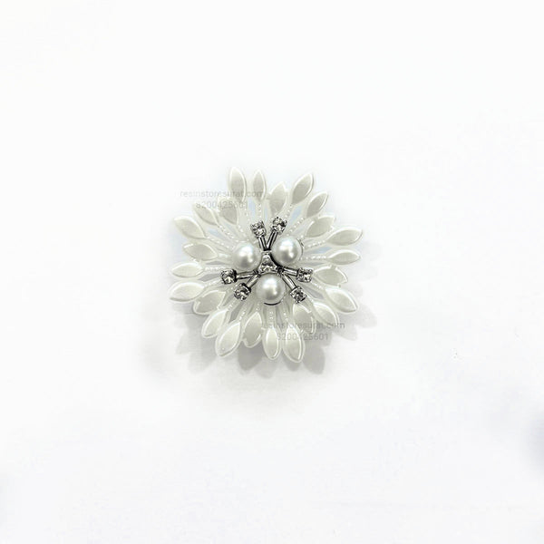 Silver Big Pearl Flower Bead
