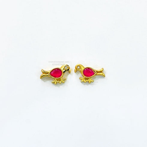 Bird Pink Gold Charm B10 - 2 Pcs