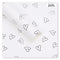 Heart Pattern White Flower Wrapping Paper Plastic Sheet - 39B(20 Sheet)