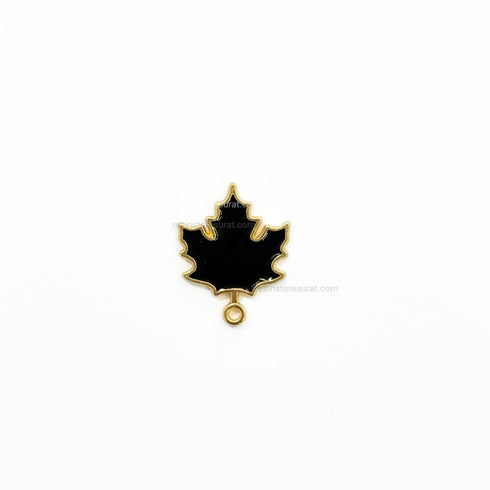 Black Maple Leaf Charm