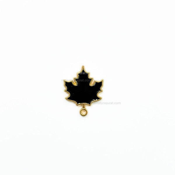Black Maple Leaf Charm