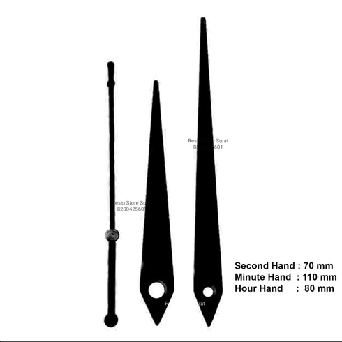 Black Plain clock Needle