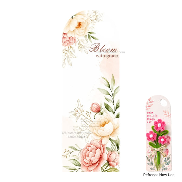 Bloom with Grace Design Peach & Cream Floral Bouquet Flower Card with Handle - 007