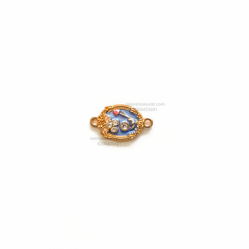 Blue Butterfly With Diamond Oval Enamel Rakhi Charm