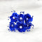 Blue Organza and Satin Flower with Pearl Spray Burgundy Artificial Flower