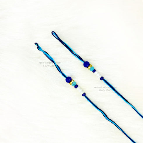 Blue Readymade Rakhi Thread - RT18 (5 Pairs)