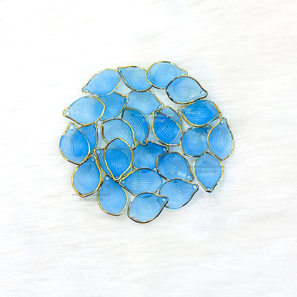 Blue Flower Petal Gold Line