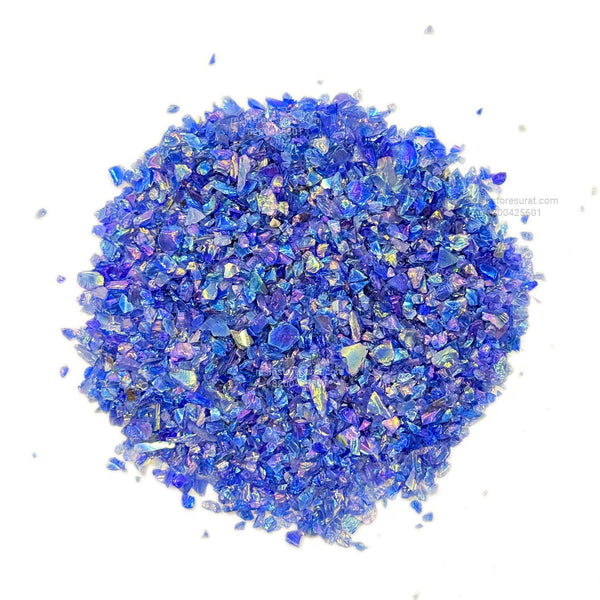 Blue Rainbow Metallic Granule Stone - 50 Grm