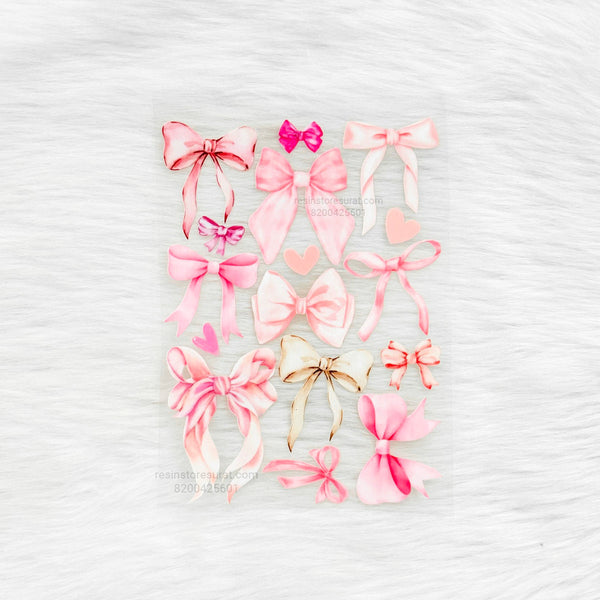 Bow 3D UV Sticker Sheet - A6