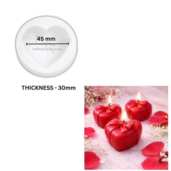 Bow Heart Candle Mould - 010