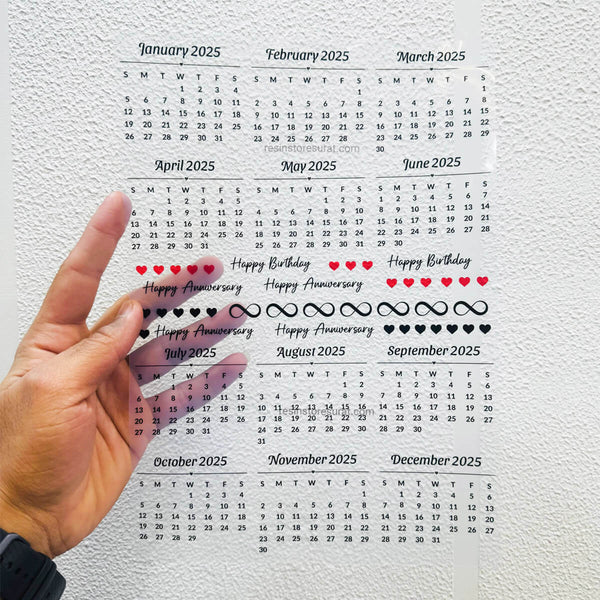 Calendar 2025 - A4 Insert Sheet