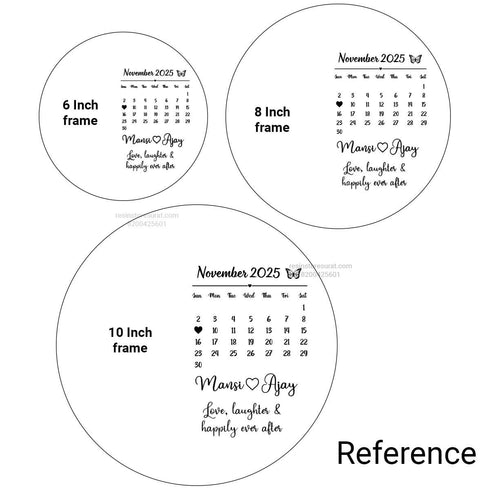 Calendar with couple name Custom Metal Sticker - B