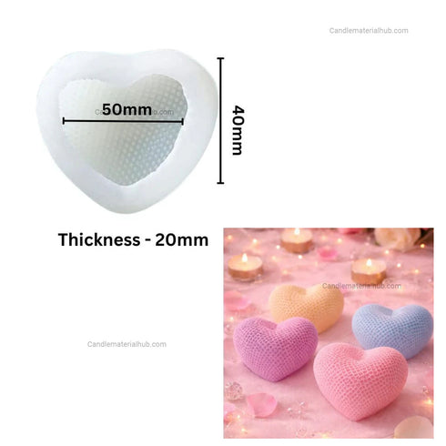 Chequered Heart Soap Candle Mould - 015