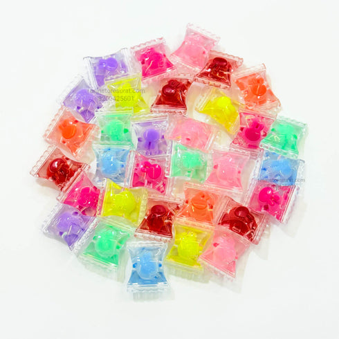 Transparent Colorful Chocolate Rakhi Beads - 10 Pcs