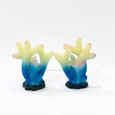 Coral Blue white fish miniature - 2 pcs