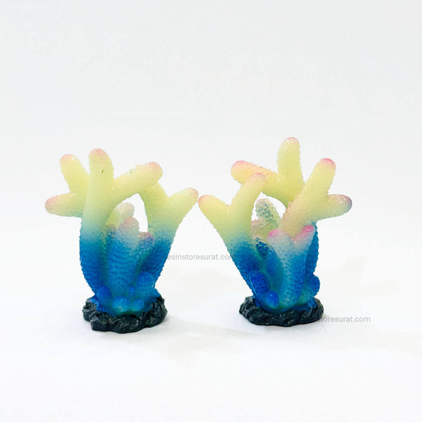 Coral Blue white fish miniature - 2 pcs