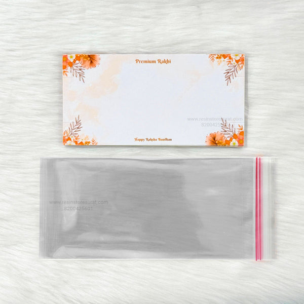 Couple Rakhi Packing Card Orange J - 10 Pcs