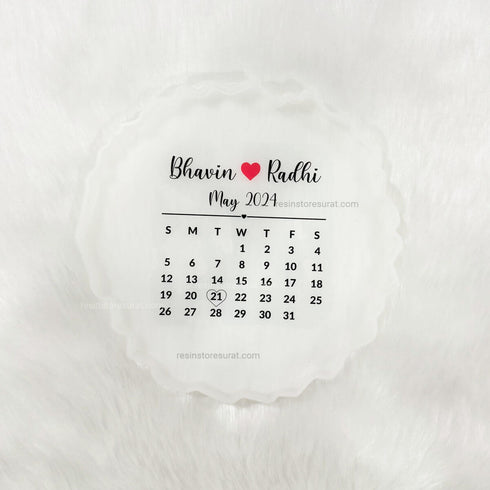 Couple name with calendar - Custom Insert Sheet