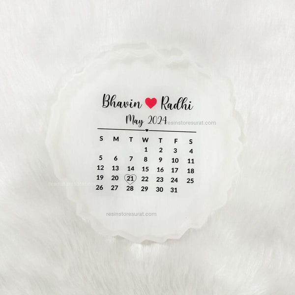 Couple name with calendar - Custom Insert Sheet