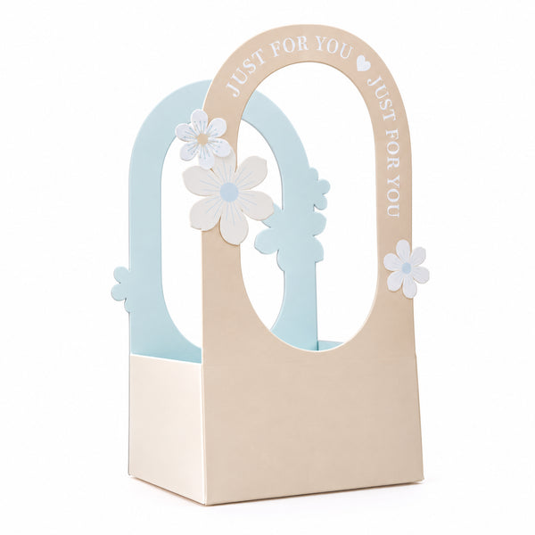 Cream Gift Box with Window – Just For You Floral Packaging Box (2 Pcs Set)