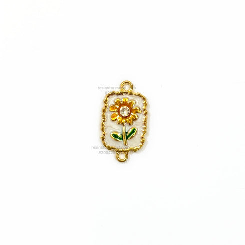 White Daisy Flower Enamel Rakhi Charm