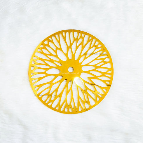 Designer Golden Acrylic Clock Ring - B