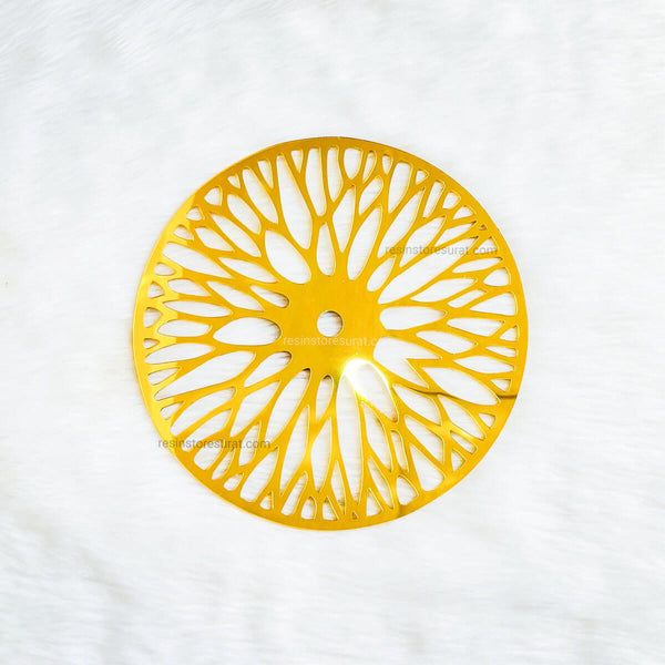 Designer Golden Acrylic Clock Ring - B